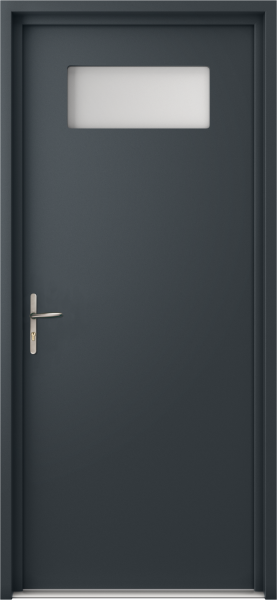 Acier - Porte de service vitrée